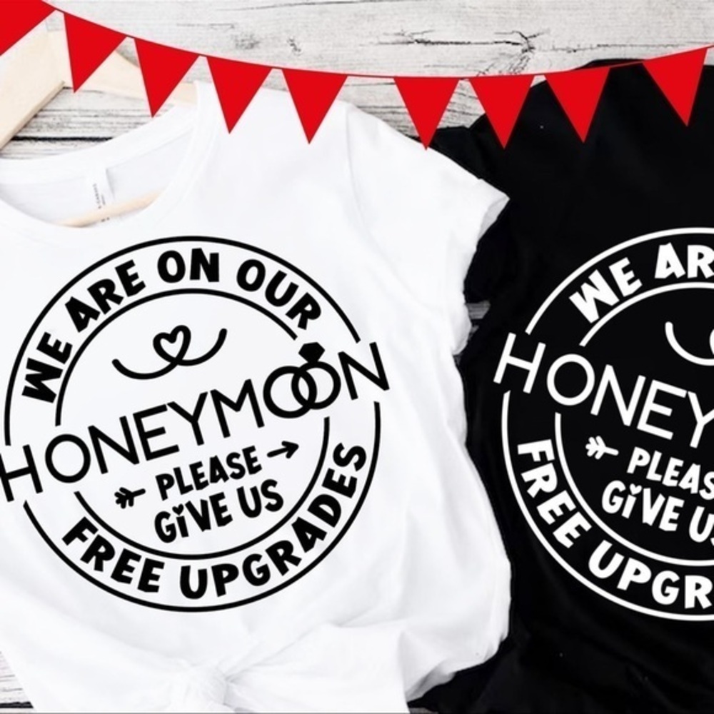 Honey moon tee shirt custom made to order bridal tee